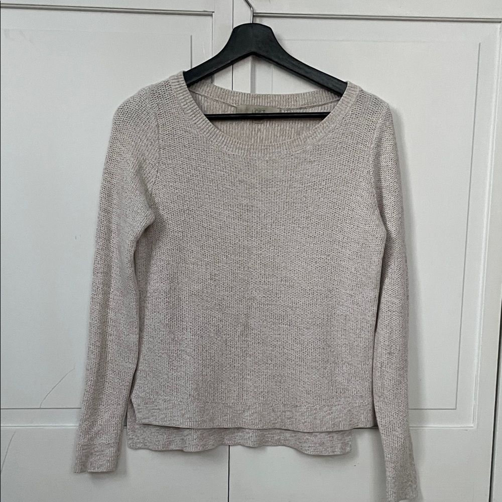 Ann Taylor LOFT 100%‎ Cotton Sweater XS | Beige Neutral Knit